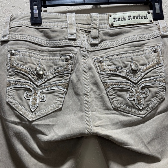 Rock Revival Women's Tan Straight Leg Jeans - Picture 4 of 10